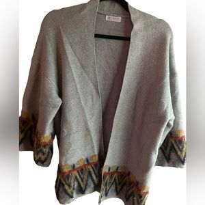 Janice Apparel Women’s Medium Southwest Aztec Print 3/4 Wide Sleeve Cardigan.